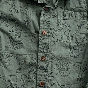 SONOMA Green Dinosaur Print Button Down Shirt